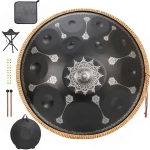 Hand Pan OYSTER 12 note RE minore cm.56 Hz432, Caisa Metal Drum Sonido Drum Hang Rammerdrum, Tuga