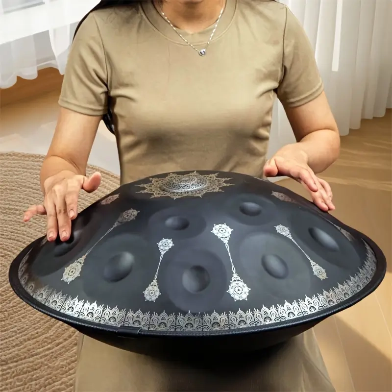 Hand Pan OYSTER 12 note RE minore cm.56 Hz432, Caisa Metal Drum Sonido Drum Hang Rammerdrum, Tuga