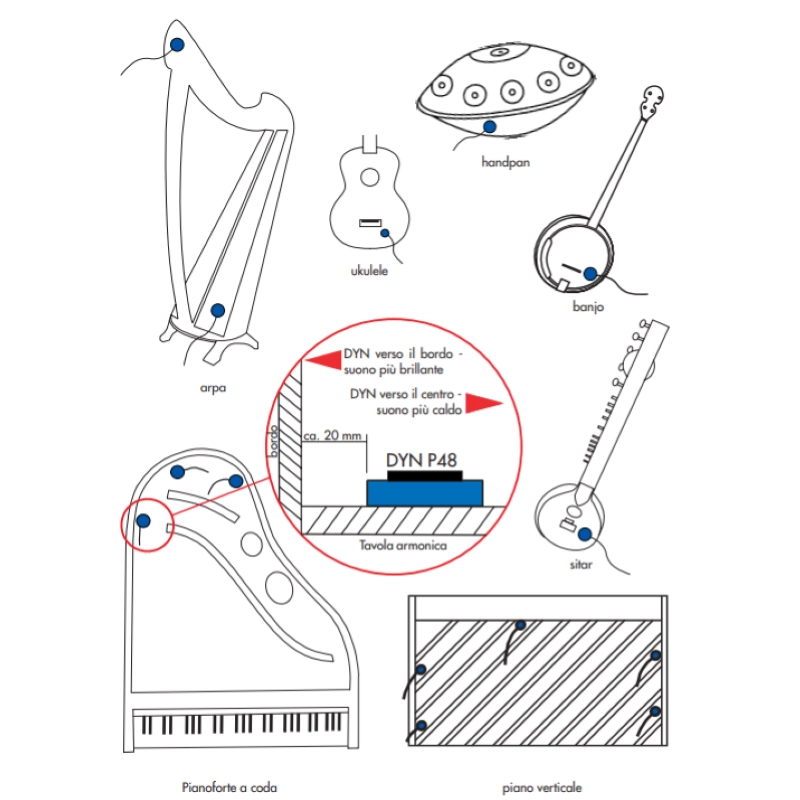 Schertler DYN UNI P48 Microfono a contatto per Universale