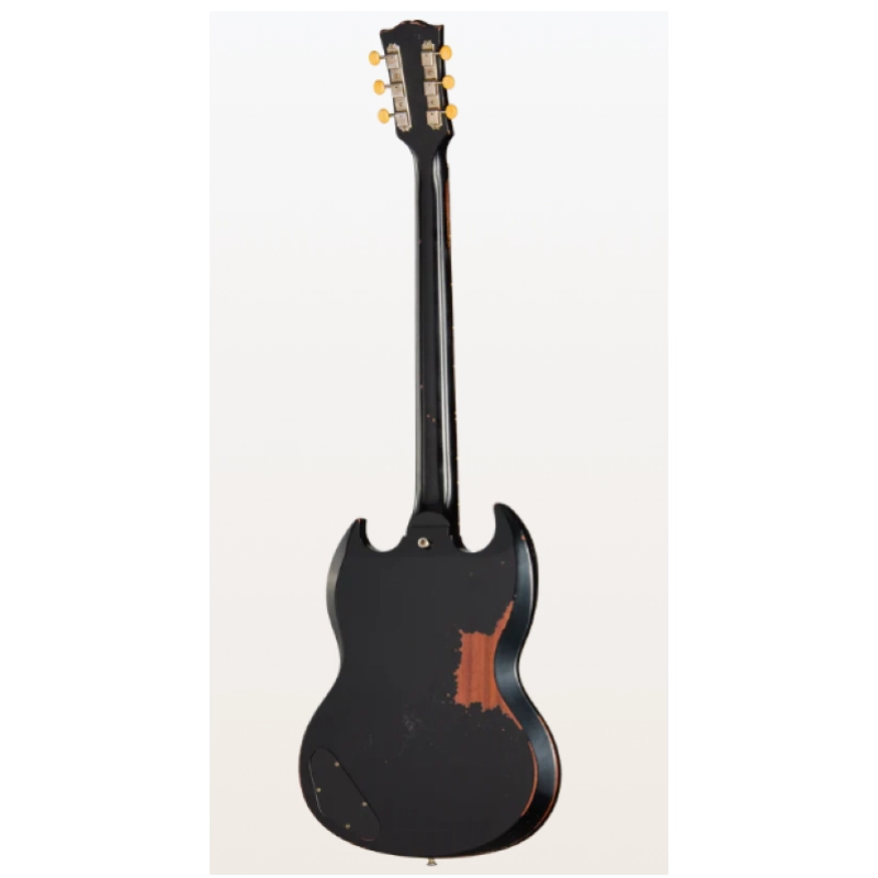 Gibson Custom 63 SG Junior Ebony Lightning Bar HB PU Murphy Lab Heavy Aged SGJR63PSL000000499