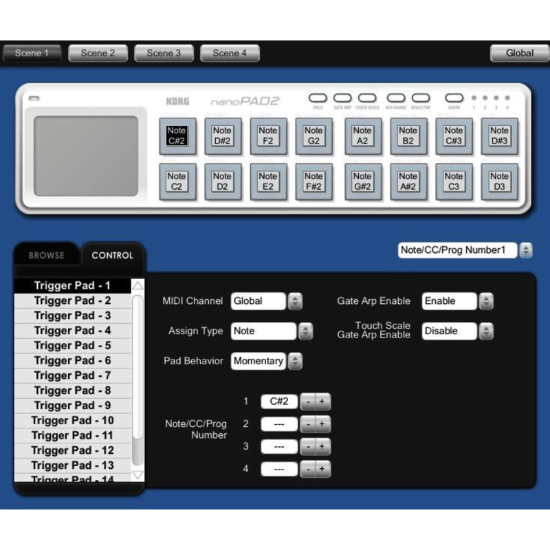 Korg NanoPad2 WH Controller MIDI USB Bianco