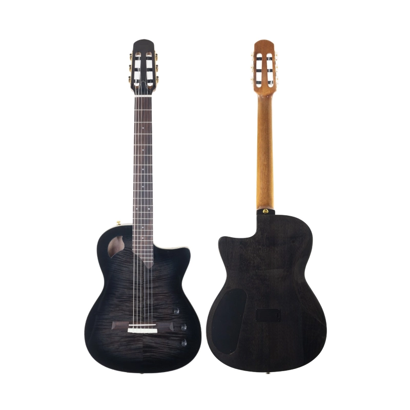 KING CS-510 TBK Chitarra Classica Elettrificata solid body black transparent