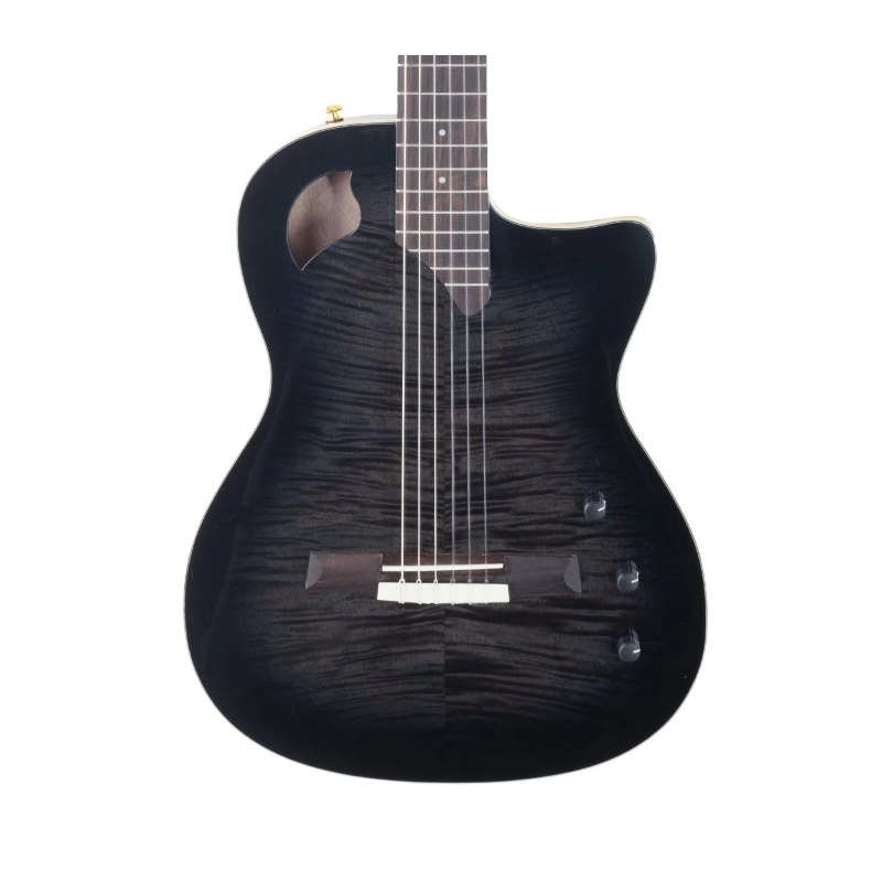 KING CS-510 TBK Chitarra Classica Elettrificata solid body black transparent