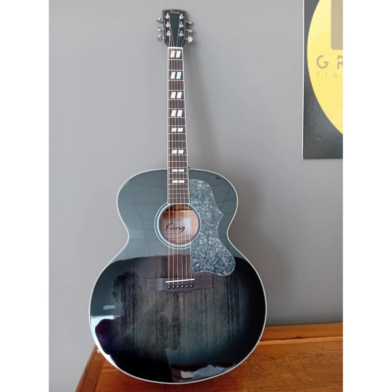 KING GSJ-232 TBK 42" Chitarra Acustica JUMBO Solid top transparent black