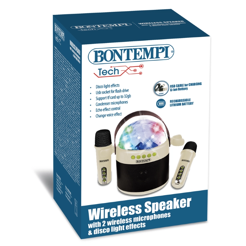 Bontempi 49 0250 Cassa Wireless con Microfono Wireless e Luci