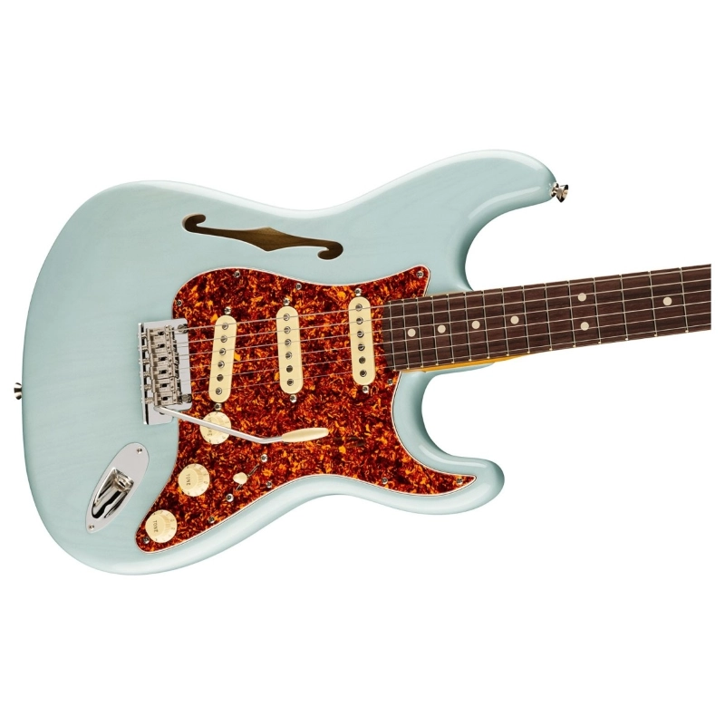Fender American Professional II Stratocaster® Thinline, Rosewood Fingerboard, Transparent Daphne Blue 0171010726