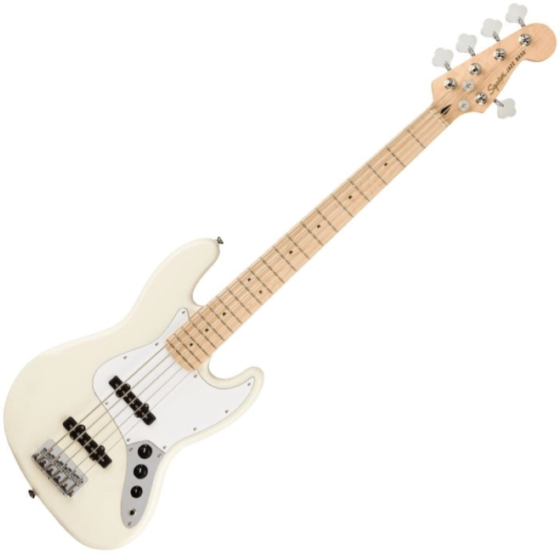 Fender Squier Affinity Series™ Jazz Bass® V, Maple Fingerboard, White Pickguard, Olympic White 0378652505