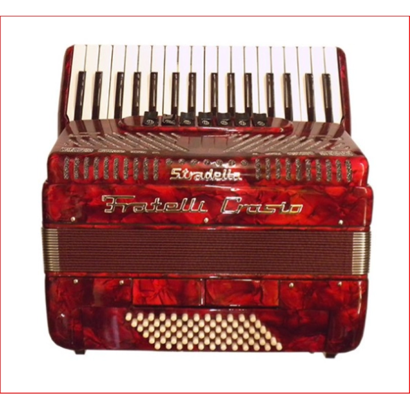 Fisarmonica Crosio 72 Bassi 34 Tasti 7+2 Registri Rossa