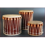 Amat 150/G Tamburo Medioevale ø 30x28 h cm a 18 tiranti, con pelli naturali di capra