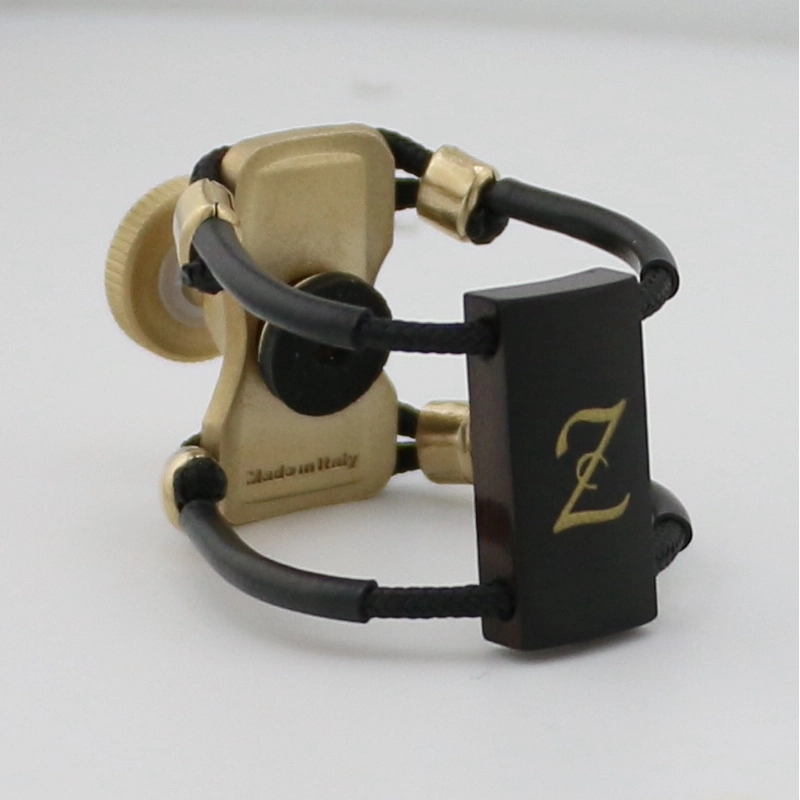 Zac Ligature ZL1216X Brass Wood Legatura X-Grip per Sax Alto Bocchini Ebanite Misura Media