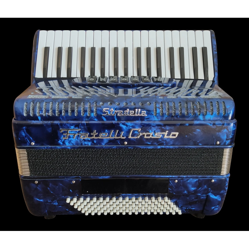 Fisarmonica Crosio 96 Bassi 37 Tasti 7+2 Registri Blu Madreperla