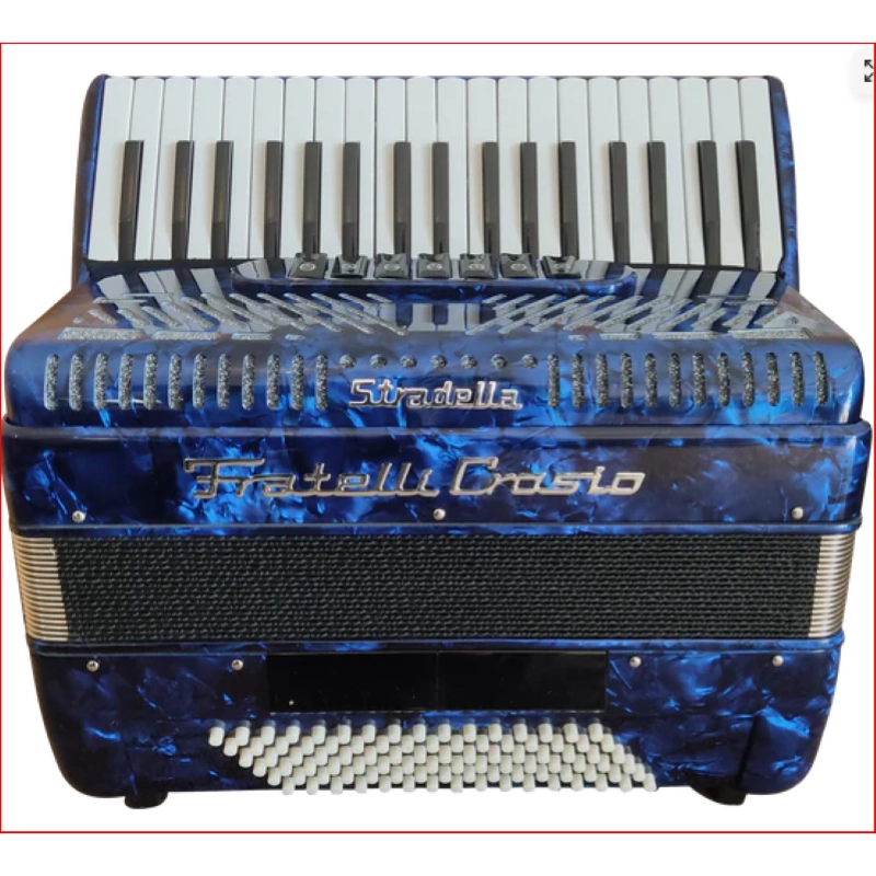 Fisarmonica Crosio 96 Bassi 37 Tasti 7+2 Registri Blu Madreperla