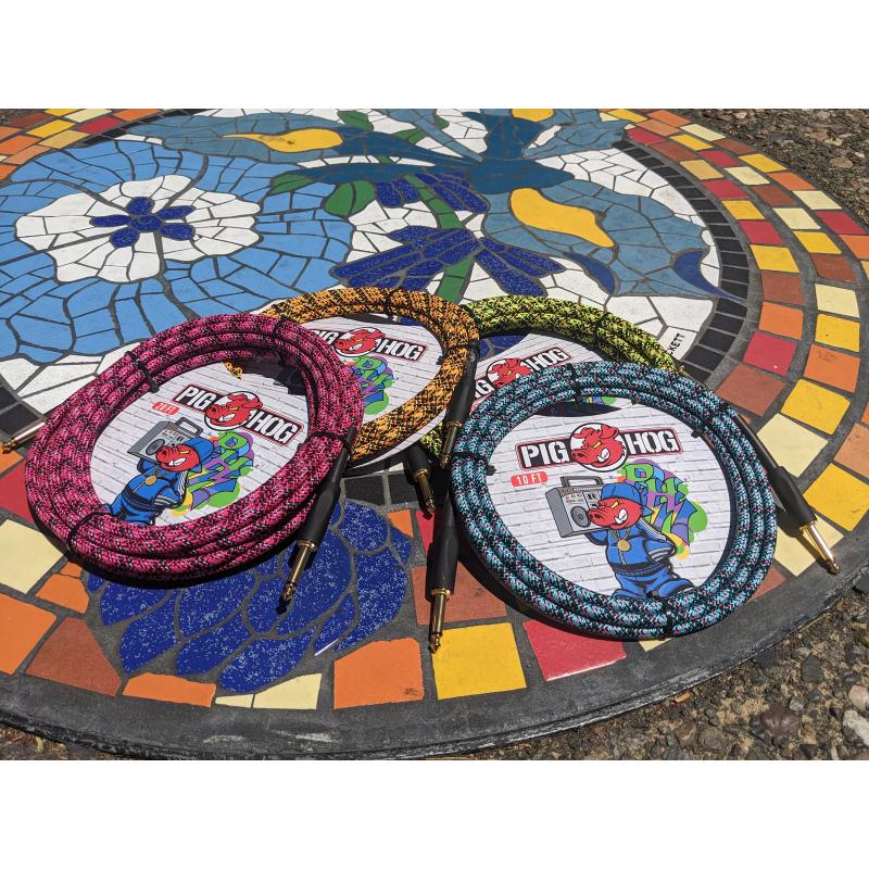 Pig Hog Cavo PCH10GPK 3m "Pink Graffiti" Jack1/4" - Jack1/4" Instrument