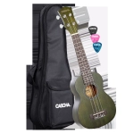 Cascha HH-2265 Soprano Ukulele Mahogany Green (incl. Bag padded, 3 Picks)