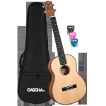 Cascha HH-2244 Baritone Ukulele Mahogany Spruce Solid Top (incl. Bag padded, 3 Picks, Top: Spruce)
