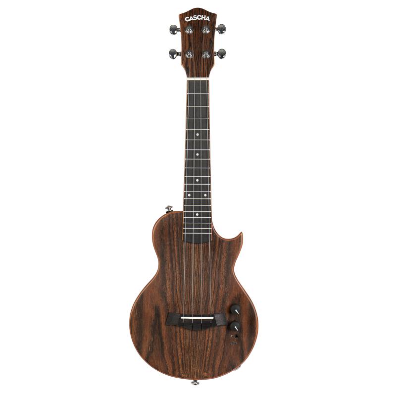 Cascha CUCE110 Electric Concert Ukulele Solidbody Bocote