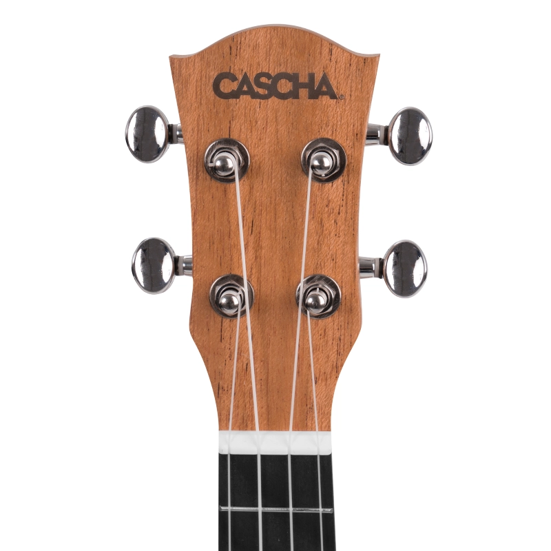 Cascha HH-2027 Soprano Ukulele Mahogany Set (incl. incl. 4 languages Method (DE/EN/FR/ES), Bag padded, 3 Picks, Tuner)