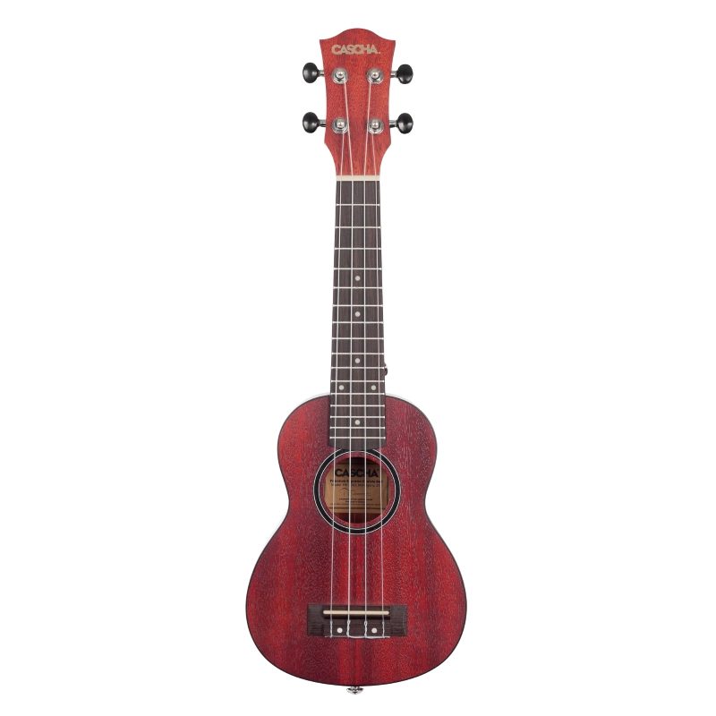 Cascha HH-2263 Soprano Ukulele Mahogany Red (incl. Bag padded, 3 Picks)