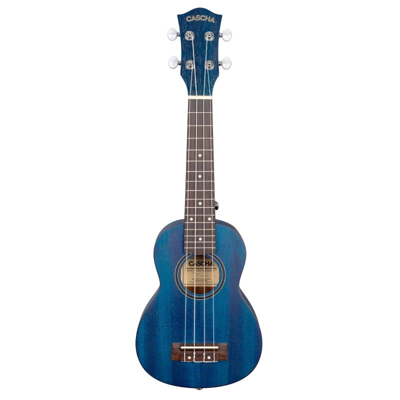 Cascha HH 2266L Soprano Ukulele Mahogany Blue Lefthand (incl. Bag padded, 3 Picks)