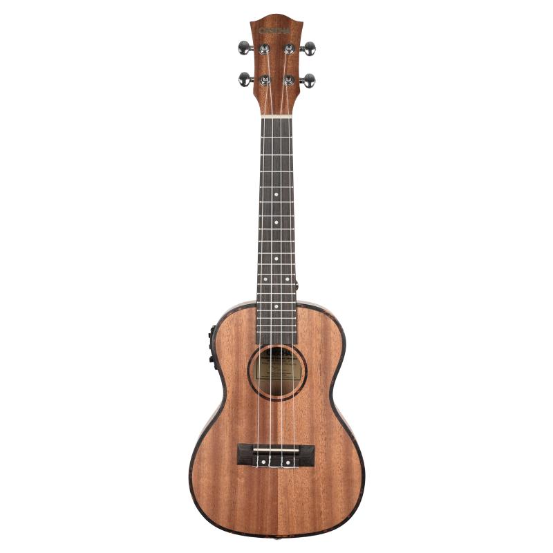 Cascha HH-2035E Concert Ukulele Mahogany with pickup system (incl. Bag padded, 3 Picks)