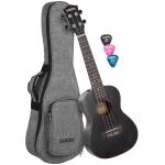Cascha HH-2300 Concert Ukulele Mahogany Black (incl. Bag padded, 3 Picks)