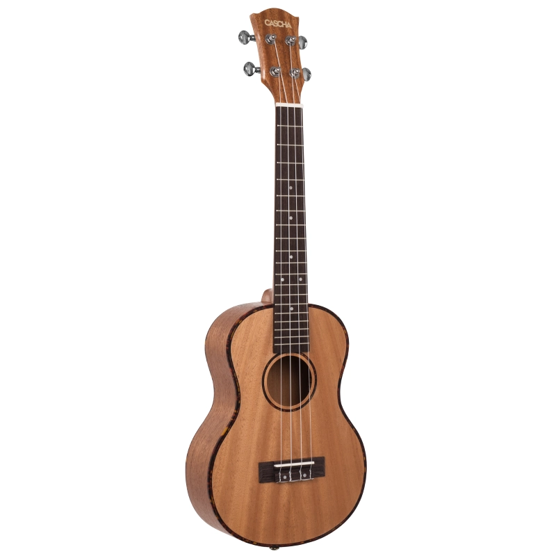 Cascha HH-2049 Tenor Ukulele Mahogany Set (incl. 4 languages Method (DE/EN/FR/ES), Bag padded, 3 Picks, Tuner)