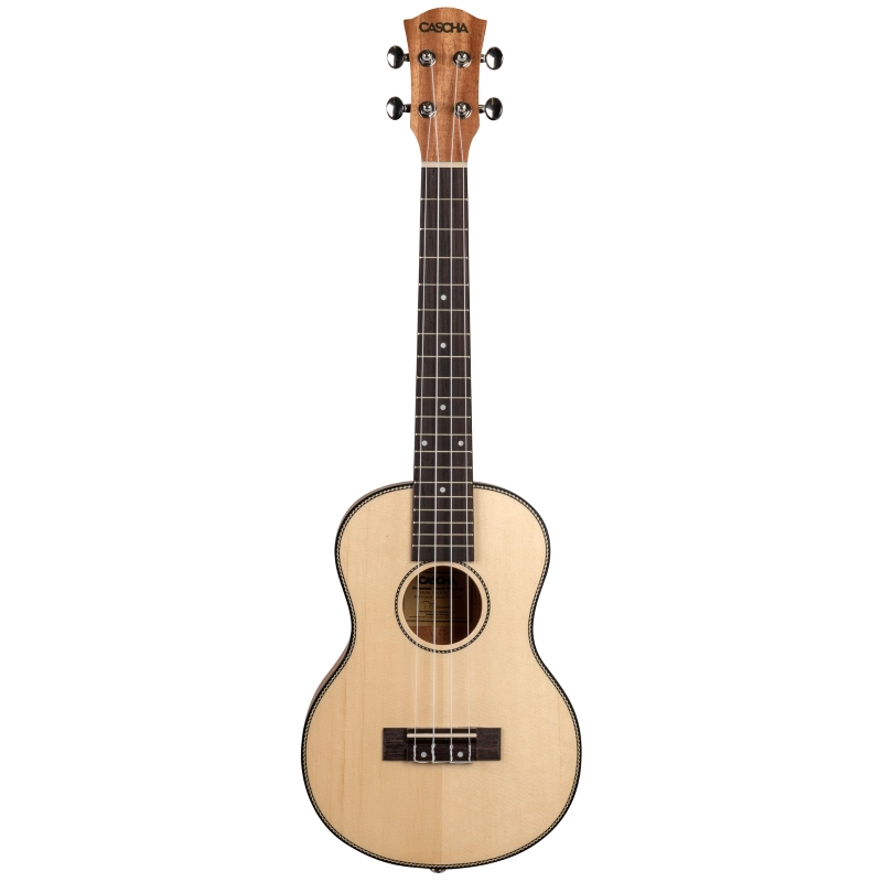 Cascha HH-2154 Tenor Ukulele Spruce Solid Top (incl. Bag padded, 3 Picks, Top: Spruce)
