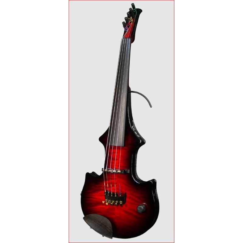 Zeta JV45 Flame Top, Jazz Fusion Imbus violino elettrico 5 corde Trans Red