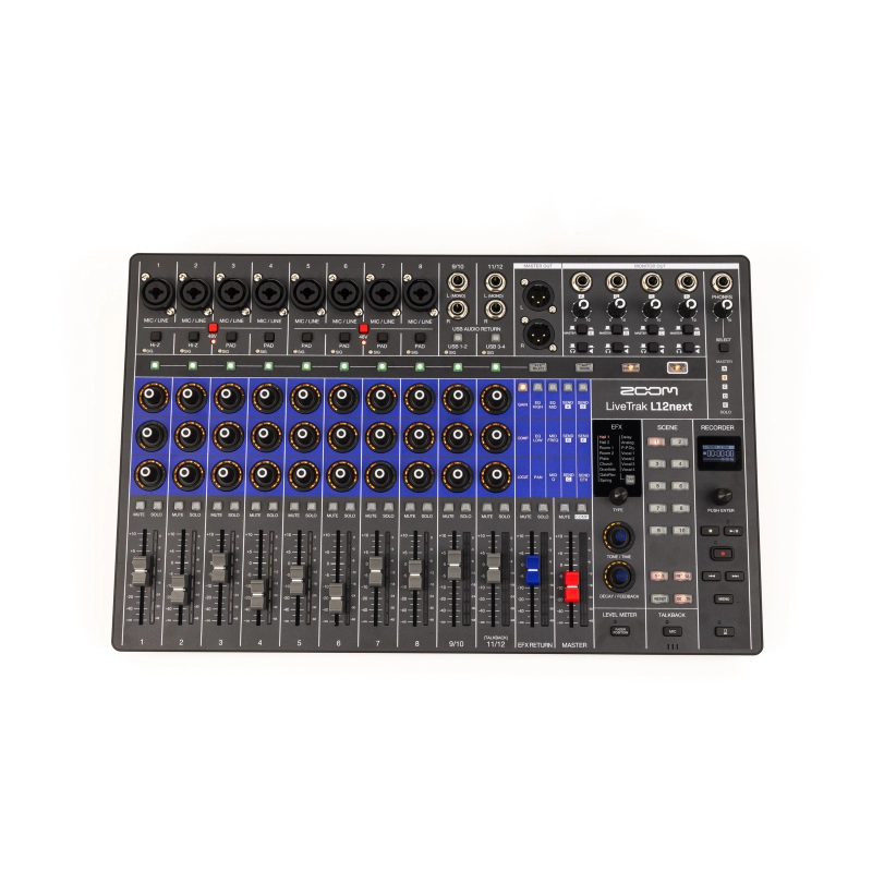 Zoom L12next Mixer digitale 12 canali, recorder, interfaccia audio e superficie di controllo