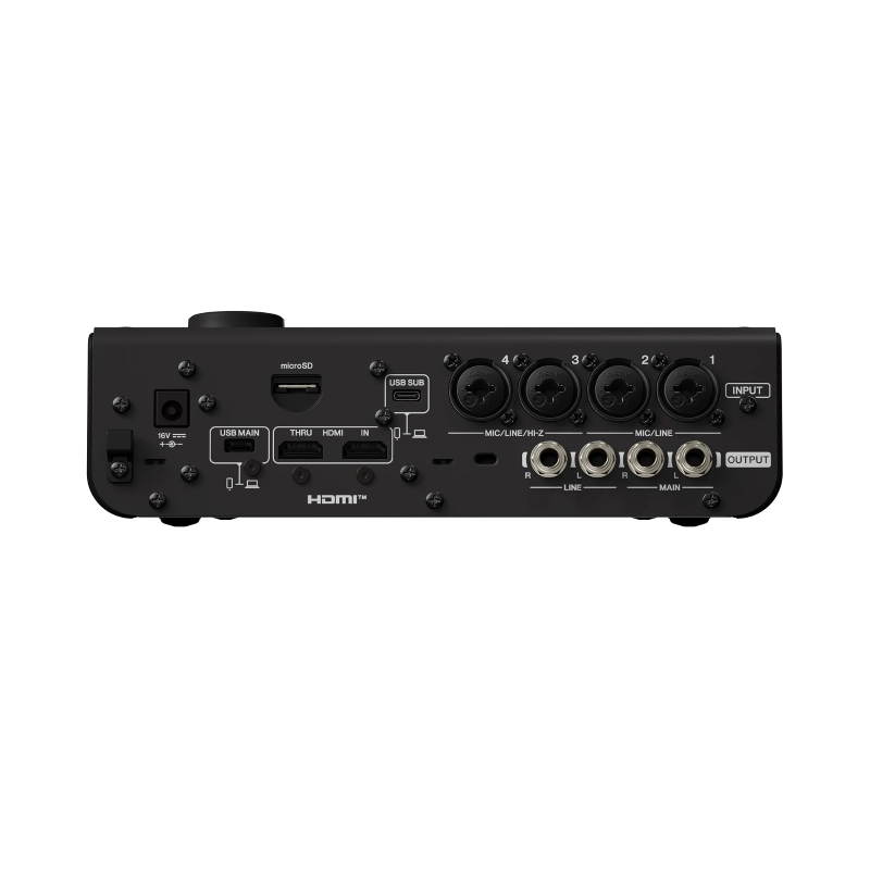 Yamaha URX44V B Interfaccia audio/video USB tipo C 4 mono + 4 stereo + 2 FX