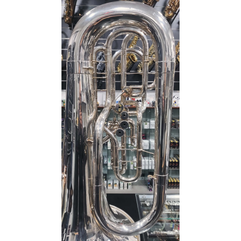 usato G&P 9F Tuba in Fa Argentata 4 Pistoni + 1 Cilindro