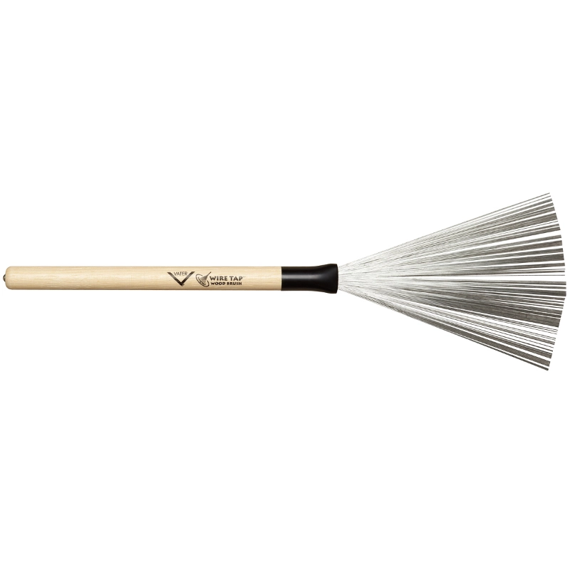 Vater VWTW ''Wood Handle Wire Brush'' - Impugnatura in Hickory 5A con rivetto/Setole in acciaio non retraibili