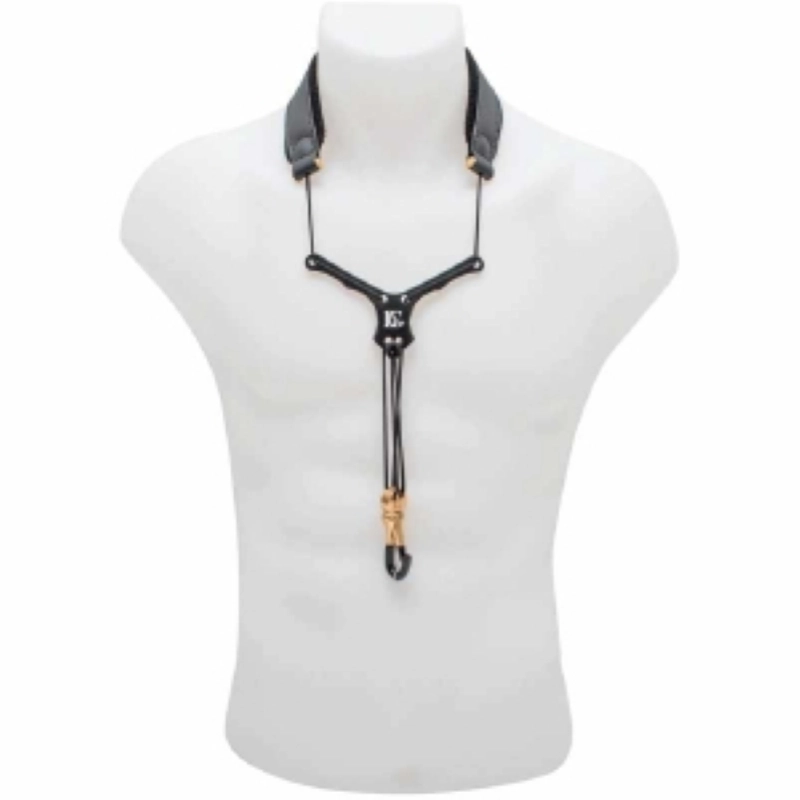 BG S20YMSH Collarino in Pelle con Distanziatore per Sax Alto, Tenore e Soprano Nero