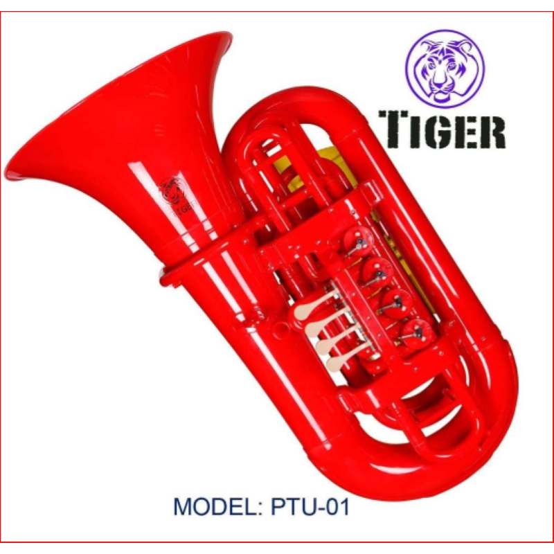 TIGER Tuba in Sib in Plastica Rossa, 4 cilindri