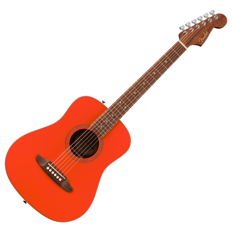 Fender California Standard Redondo™ Mini with Bag, Spruce Top, Fiesta Red