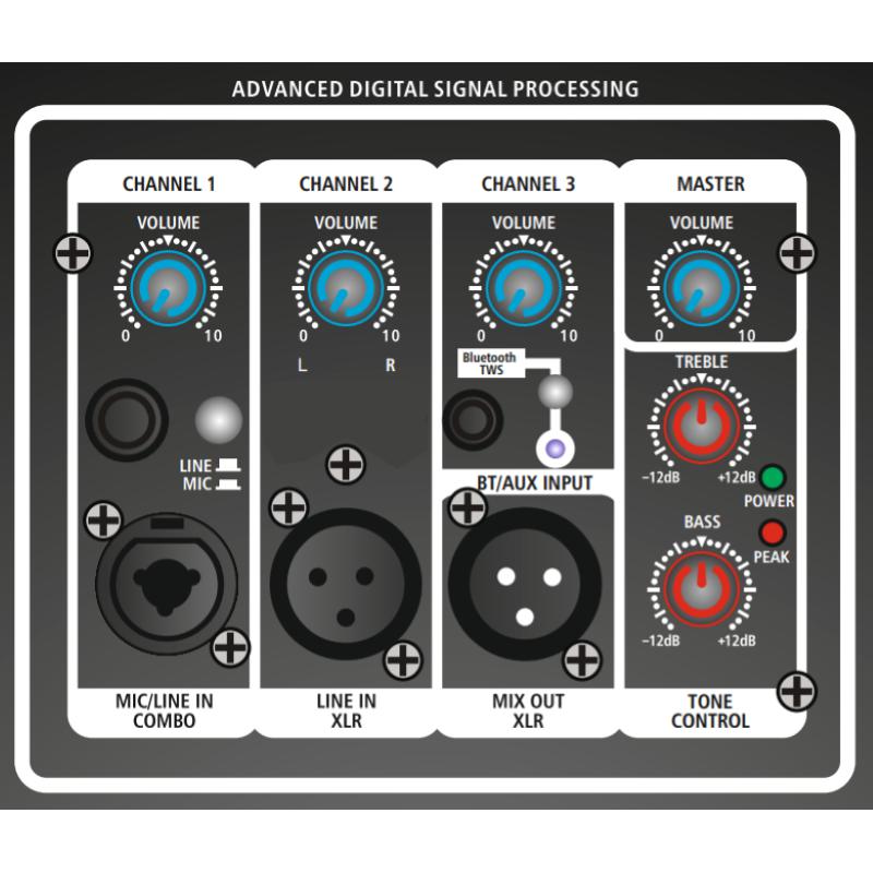 Audio Design X-JAM12 Diffusore attivo con BT - 12" - 1650 W Max