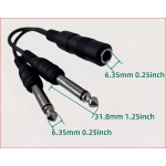 Cavo adattatore a Y, 2x Jack 6.3 Mono > 1x Jack femmina 6.3 mono cm. 20