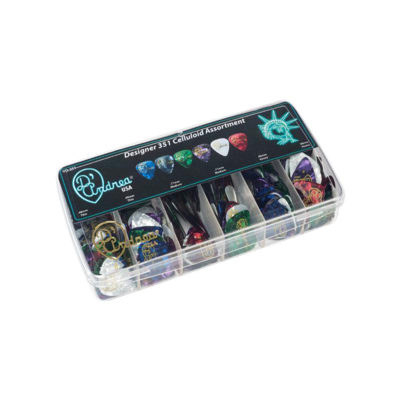 DAndrea Box plettri Celluloid Designer 432pcs Box 432 plettri assortiti Celluloid Designer