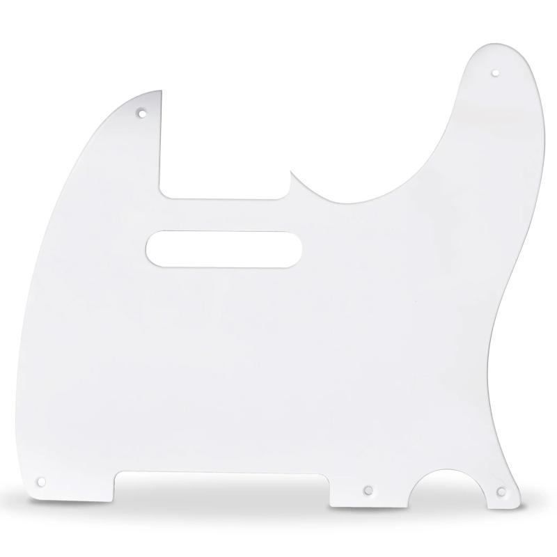 AXLABS Pickguard 52 Tele Style 1ply 5 hole white Battipenna per Chitarra Elettrica