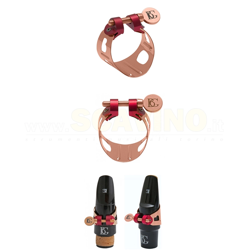 BG LD9 Duo Rose Gold Plated Legatura per Clarinetto e Sax Alto