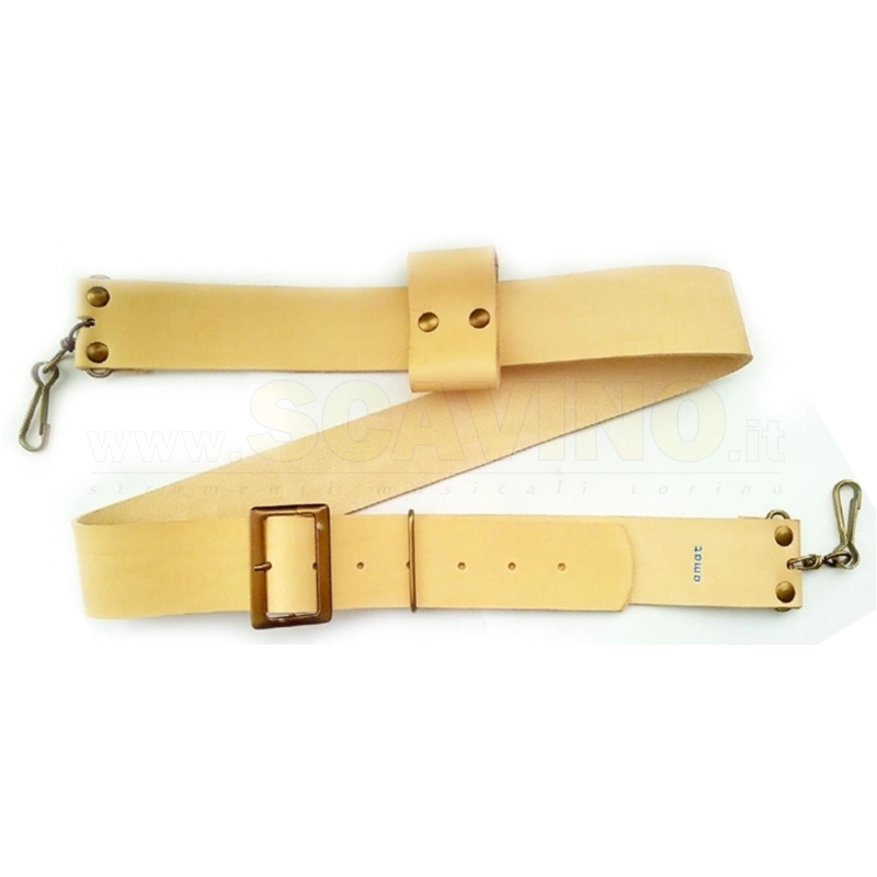 Amat 125/B Tracolla con Porta Bacchette per Tamburo da Banda in Cuoio