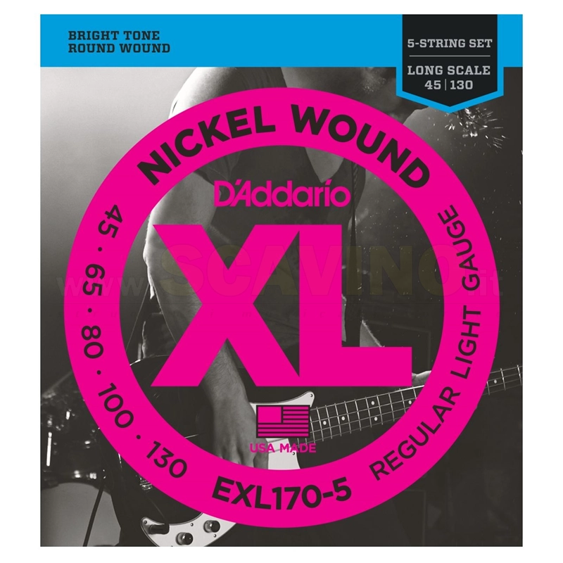 D'addario EXL170 5 Muta di Corde per Basso