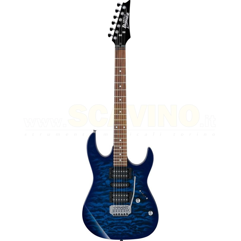 Ibanez GRX70QA TBB Chitarra elettrica finitura Transparent Blue Burst