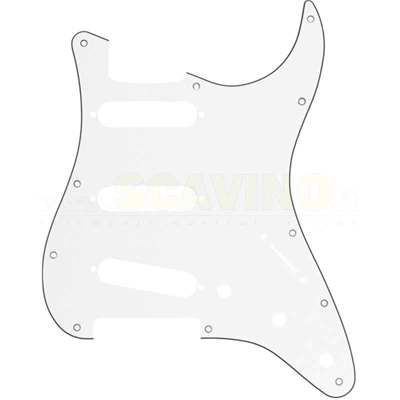 Fender Pickguard, Stratocaster® S/S/S, 11-Hole Mount, Parchment P/B/P, 3-Ply