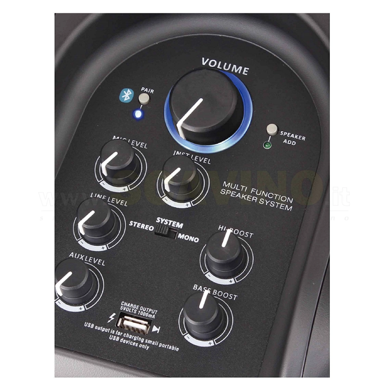 MPAUDIO TUBE 6GR COLONNA A BATTERIA AMPLIFICATA BLUETOOTH