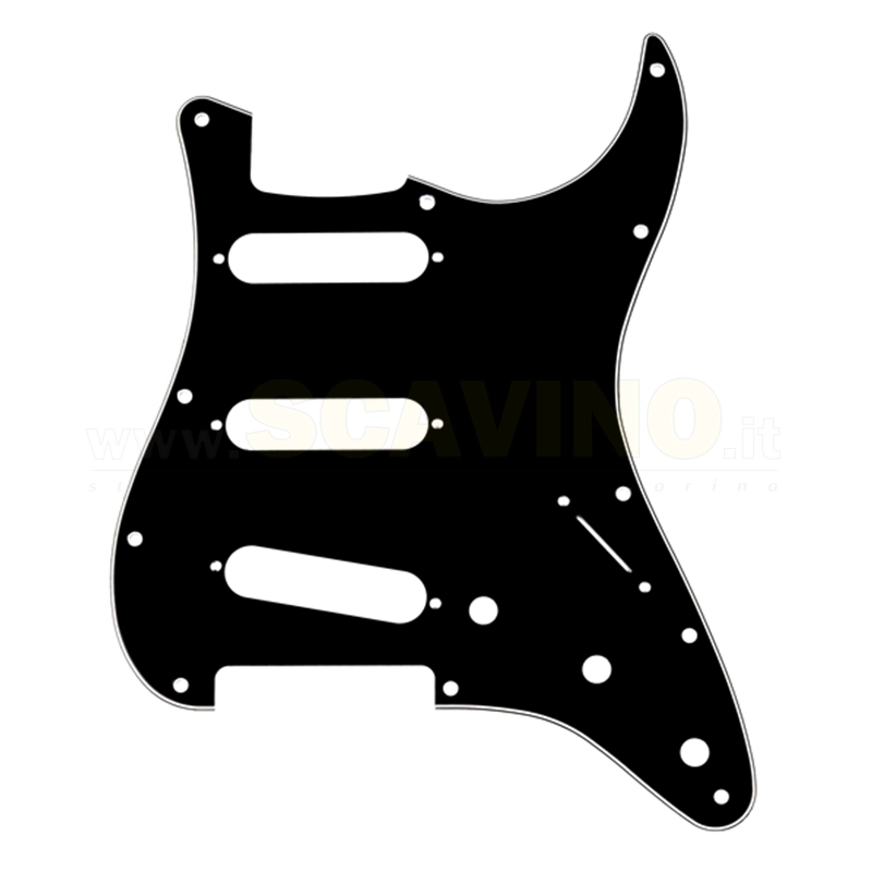 Pickguard, Stratocaster® S/S/S, 11-Hole Mount, B/W/B, 3-Ply