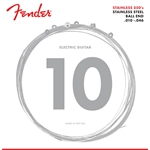 Fender Stainless 350's Guitar Strings, Stainless Steel, Ball End, 350R Gauges .010-.046, (6)