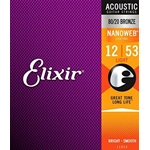 Elixir 11052 Acoustic 80/20 Bronze Nanoweb 12-53