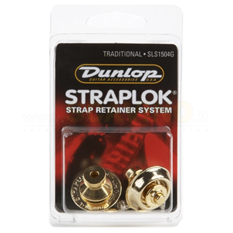 Dunlop SLS1504G Straplok Traditional Strap Retainer System, Gold
