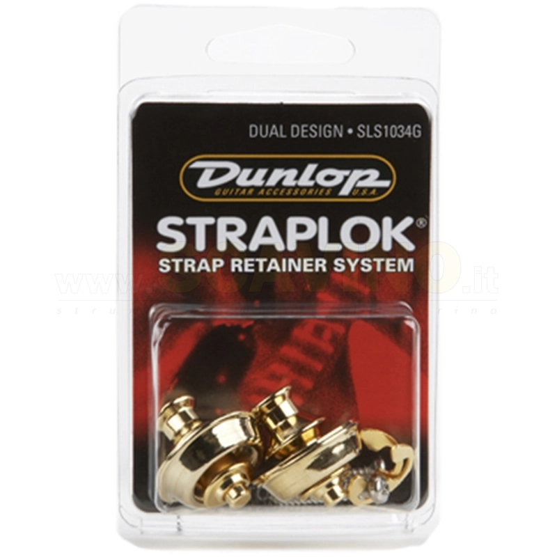 Dunlop SLS1034G Straplok Dual Design Strap Retainer System, Gold
